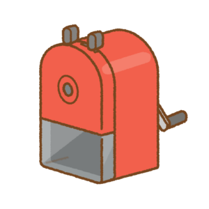 鉛筆削りのフリーイラスト Clip art of pencil-sharpener
