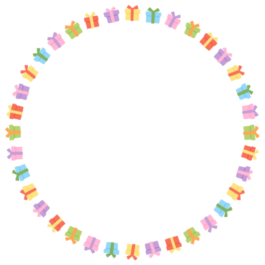 プレゼントの丸フレーム素材