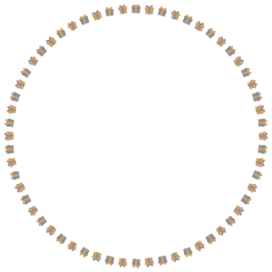 プレゼントの丸フレーム素材のフリーイラスト Clip art of present-box circle frame