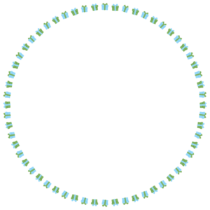 プレゼントの丸フレーム素材のフリーイラスト Clip art of present-box circle frame