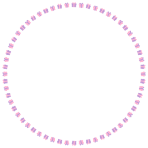 プレゼントの丸フレーム素材のフリーイラスト Clip art of present-box circle frame