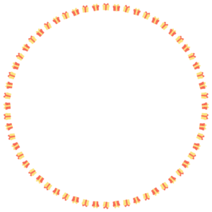 プレゼントの丸フレーム素材のフリーイラスト Clip art of present-box circle frame