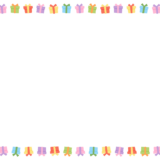 プレゼントのフレーム素材のフリーイラスト Clip art of present-box paper frame