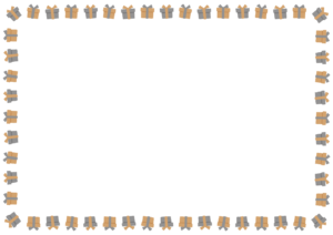 プレゼントのフレーム素材のフリーイラスト Clip art of present paper frame