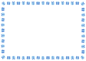 プレゼントのフレーム素材のフリーイラスト Clip art of present paper frame