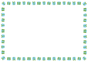 プレゼントのフレーム素材のフリーイラスト Clip art of present paper frame
