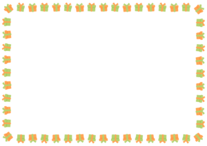 プレゼントのフレーム素材のフリーイラスト Clip art of present paper frame