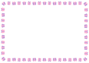 プレゼントのフレーム素材のフリーイラスト Clip art of present paper frame