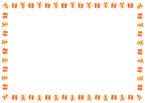 プレゼントのフレーム素材のフリーイラスト Clip art of present paper frame