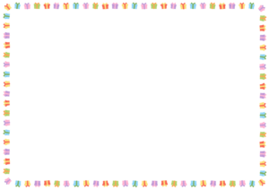 プレゼントのフレーム素材のフリーイラスト Clip art of present paper frame