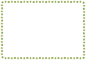 クリスマスカラーのプレゼントのフレーム素材のフリーイラスト Clip art of christmas present-box paper frame