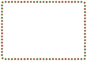 クリスマスカラーのプレゼントのフレーム素材のフリーイラスト Clip art of christmas present-box paper frame