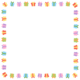 プレゼントの正方形フレーム素材のフリーイラスト Clip art of present-box square frame