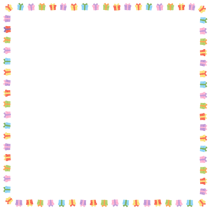 プレゼントの正方形フレーム素材のフリーイラスト Clip art of present-box square frame