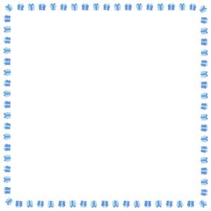 プレゼントの正方形フレーム素材のフリーイラスト Clip art of present-box square frame