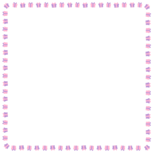 プレゼントの正方形フレーム素材のフリーイラスト Clip art of present-box square frame