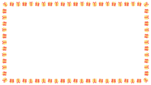 プレゼントの映像フレーム素材のフリーイラスト Clip art of present-box video frame