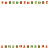 クリスマスカラーのプレゼントの映像フレーム素材のフリーイラスト Clip art of christmas present-box video frame