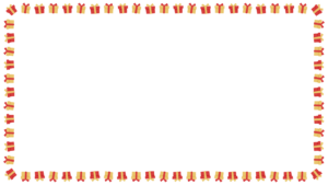 クリスマスカラーのプレゼントの映像フレーム素材のフリーイラスト Clip art of christmas present-box video frame