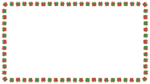 クリスマスカラーのプレゼントの映像フレーム素材のフリーイラスト Clip art of christmas present-box video frame