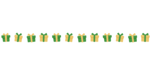 クリスマスカラーのプレゼントのライン素材のフリーイラスト Clip art of christmas present-box line