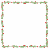 ローズマリーとクランベリーの正方形フレーム素材のフリーイラスト Clip art of rosemary-cranberry square frame