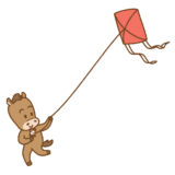 凧揚げをするウマのフリーイラスト Clip art takoage horse