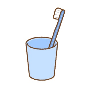 歯ブラシとコップのフリーイラスト Clip art of toothbrush & cup