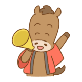 はっぴを着て呼び込みする人のフリーイラスト Clip art of horse yobikomi