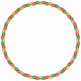 クリスマスカラーの輪飾りの丸フレーム素材のフリーイラスト Clip art of christmas wakazari circle frame