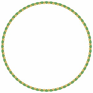クリスマスカラーの輪飾りの丸フレーム素材のフリーイラスト Clip art of christmas wakazari circle frame