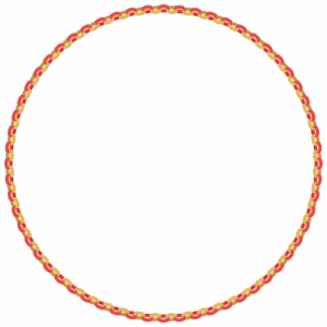 クリスマスカラーの輪飾りの丸フレーム素材のフリーイラスト Clip art of christmas wakazari circle frame