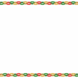 クリスマスカラーの輪飾りのフレーム素材のフリーイラスト Clip art of christmas wakazari paper frame