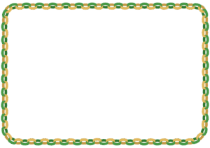 クリスマスカラーの輪飾りのフレーム素材のフリーイラスト Clip art of christmas wakazari paper frame