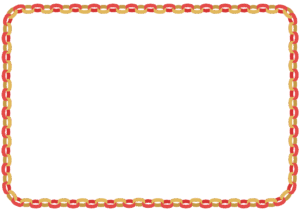 クリスマスカラーの輪飾りのフレーム素材のフリーイラスト Clip art of christmas wakazari paper frame