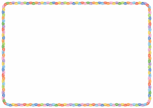 輪飾りのフレーム素材のフリーイラスト Clip art of wakazari paper frame