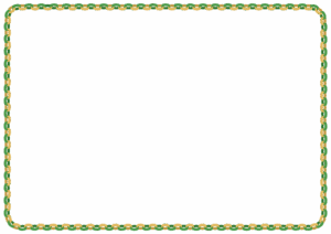 クリスマスカラーの輪飾りのフレーム素材のフリーイラスト Clip art of christmas wakazari paper frame