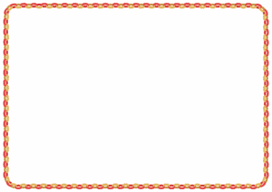 クリスマスカラーの輪飾りのフレーム素材のフリーイラスト Clip art of christmas wakazari paper frame