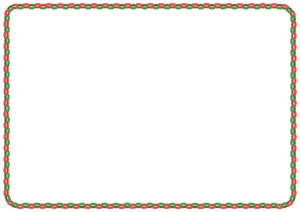 クリスマスカラーの輪飾りのフレーム素材のフリーイラスト Clip art of christmas wakazari paper frame