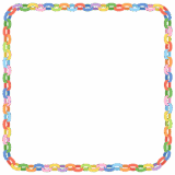 輪飾りの正方形フレーム素材のフリーイラスト Clip art of wakazari square frame