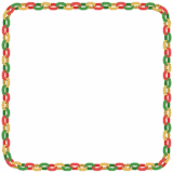 クリスマスカラーの輪飾りの正方形フレーム素材のフリーイラスト Clip art of christmas wakazari square frame