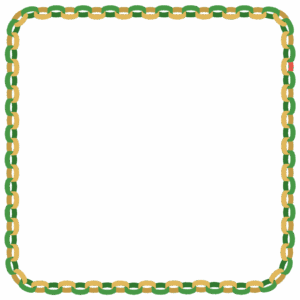 クリスマスカラーの輪飾りの正方形フレーム素材のフリーイラスト Clip art of christmas wakazari square frame