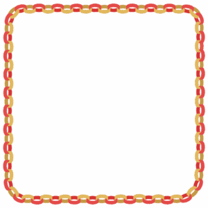 クリスマスカラーの輪飾りの正方形フレーム素材のフリーイラスト Clip art of christmas wakazari square frame