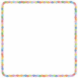 輪飾りの正方形フレーム素材のフリーイラスト Clip art of wakazari square frame