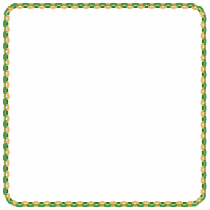 クリスマスカラーの輪飾りの正方形フレーム素材のフリーイラスト Clip art of christmas wakazari square frame