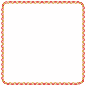 クリスマスカラーの輪飾りの正方形フレーム素材のフリーイラスト Clip art of christmas wakazari square frame