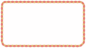 クリスマスカラーの輪飾りの映像フレーム素材のフリーイラスト Clip art of christmas wakazari video frame