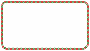 クリスマスカラーの輪飾りの映像フレーム素材のフリーイラスト Clip art of christmas wakazari video frame