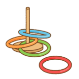 輪投げのフリーイラスト Clip art of wanage