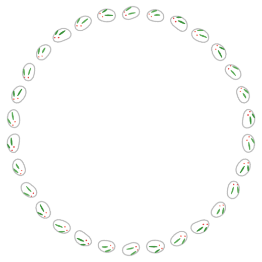 雪ウサギの丸フレーム素材